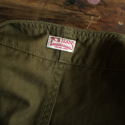 TCB Jeans_Huntsman Vest_Neppy Green Herringbone