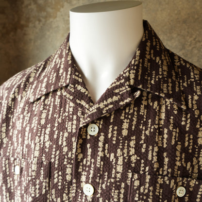 G&F Co. Seersucker Beach Shirt Printed Brown