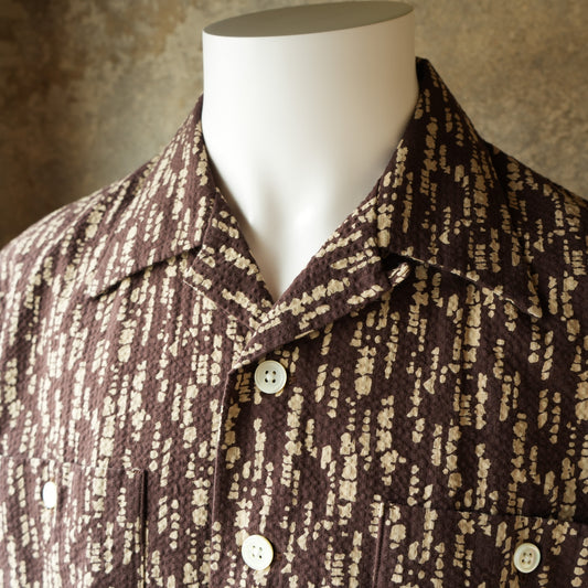G&F Co._SEERSUCKER BEACH SHIRT_PRINTED BROWN