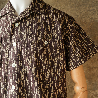 G&F Co. Seersucker Beach Shirt Printed Brown