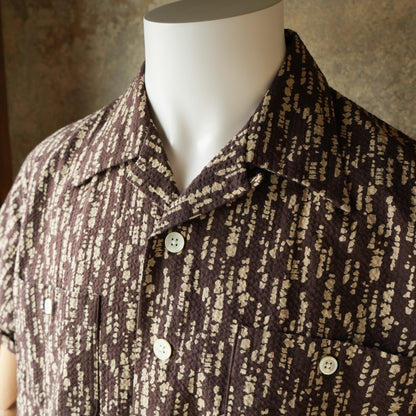 G&F Co. Seersucker Beach Shirt Printed Brown