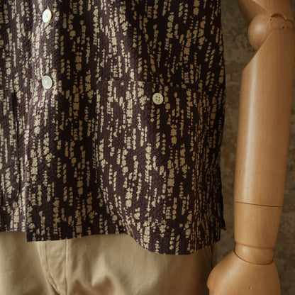 G&F Co. Seersucker Beach Shirt Printed Brown