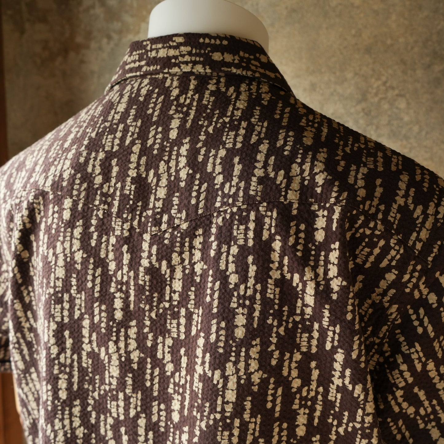 G&F Co. Seersucker Beach Shirt Printed Brown