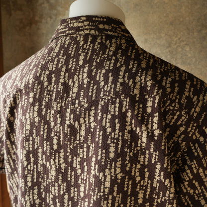 G&F Co. Seersucker Beach Shirt Printed Brown