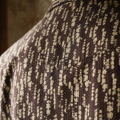 G&F Co. Seersucker Beach Shirt Printed Brown