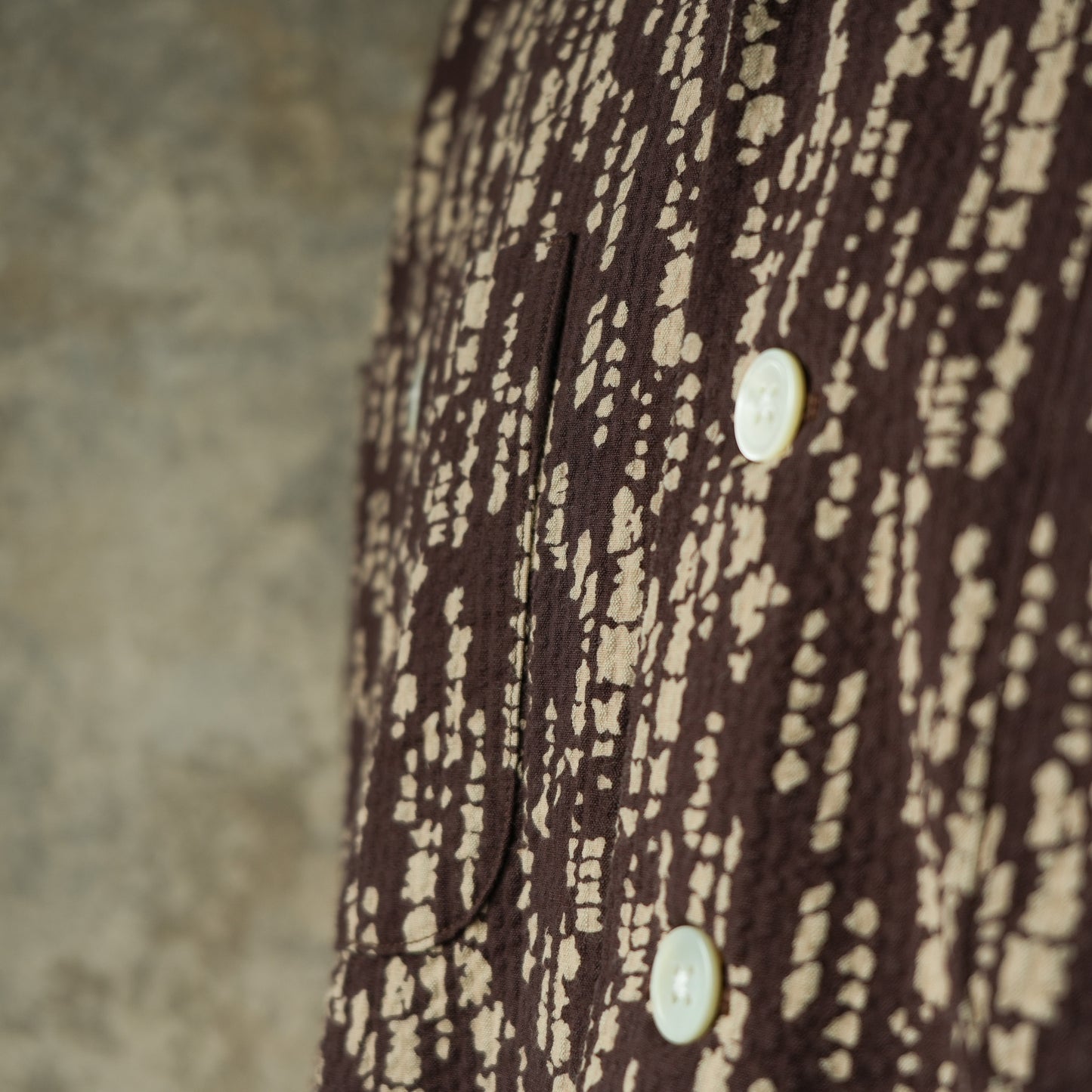 G&F Co. Seersucker Beach Shirt Printed Brown