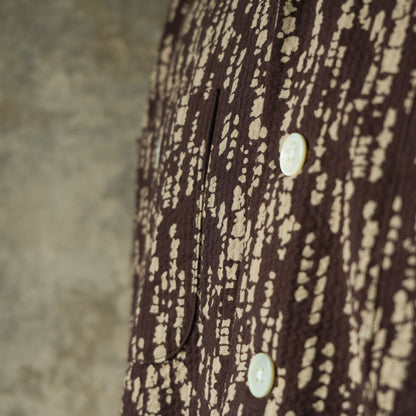 G&F Co. Seersucker Beach Shirt Printed Brown