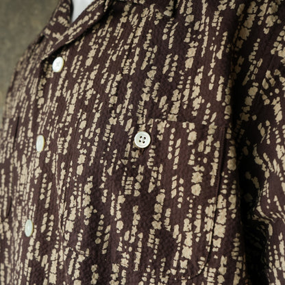 G&F Co. Seersucker Beach Shirt Printed Brown