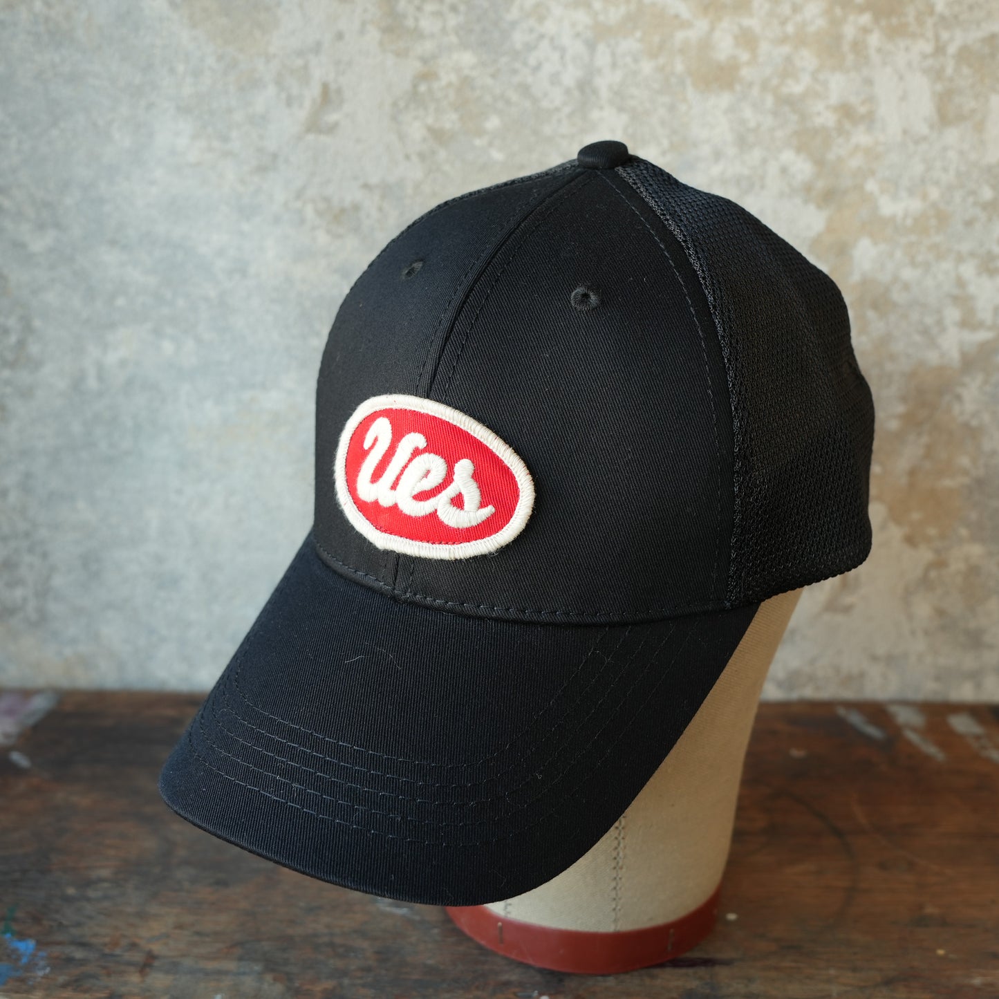 UES_82MC_Color Mesh Cap_UES/RED Patch