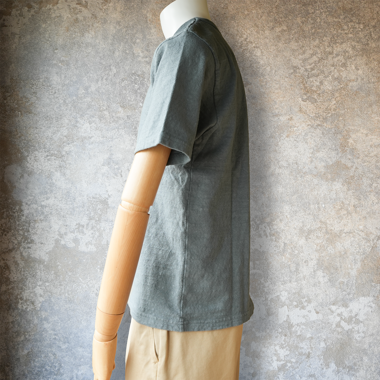 UES_652321_13_1_T-Shirt mit 8er Slub-Nep und kurzen Ärmeln_Grau