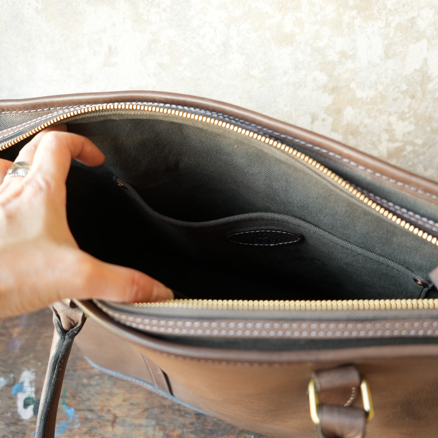 VASCO_VS-263TL_LEATHER NELSON TOTE BAG_GRAY