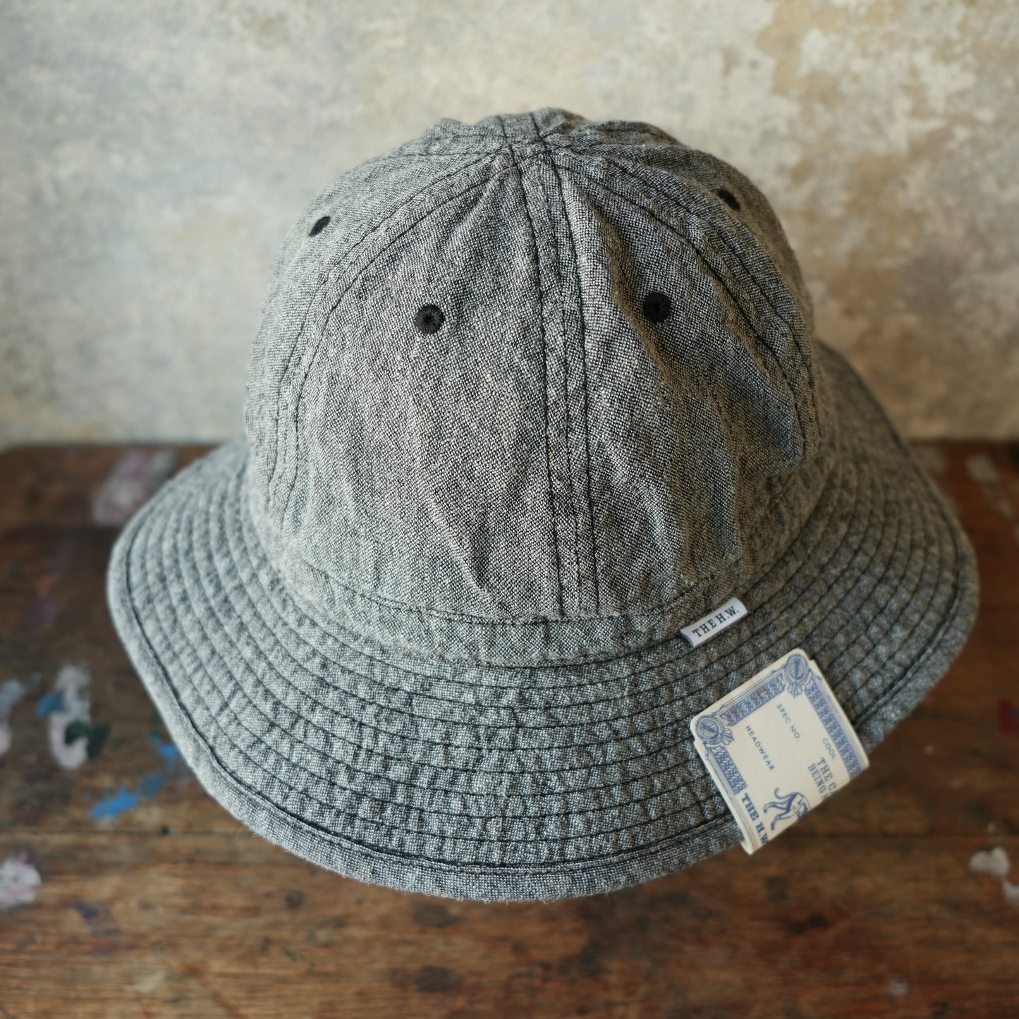 THE H.W.DOG&CO_D-01139_LINEN FATIGUE HAT_BLACK