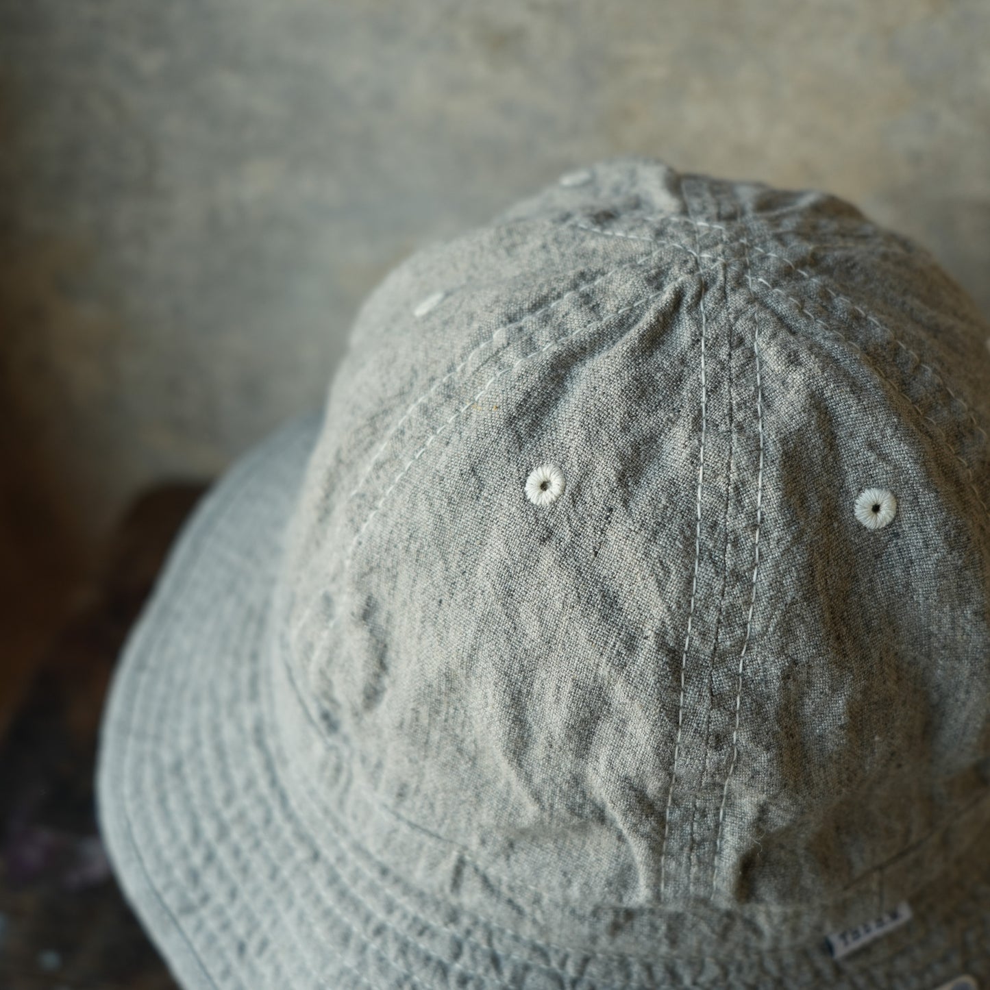 THE H.W.DOG&CO_D-01139_LINEN FATIGUE HAT_LIGHT GRAY