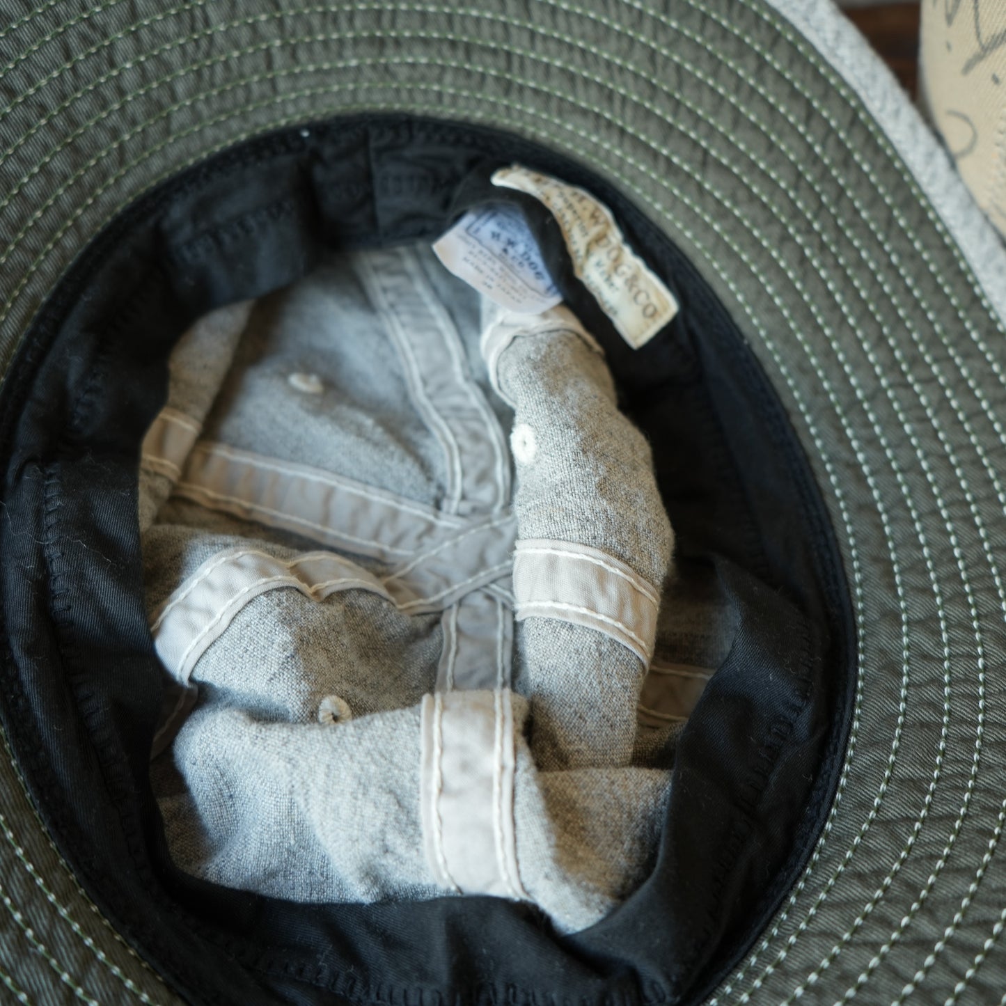 THE H.W.DOG&CO_D-01139_LINEN FATIGUE HAT_LIGHT GRAY