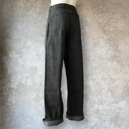 TCB Jeans_Catface Trousers 10.2oz_Black Denim