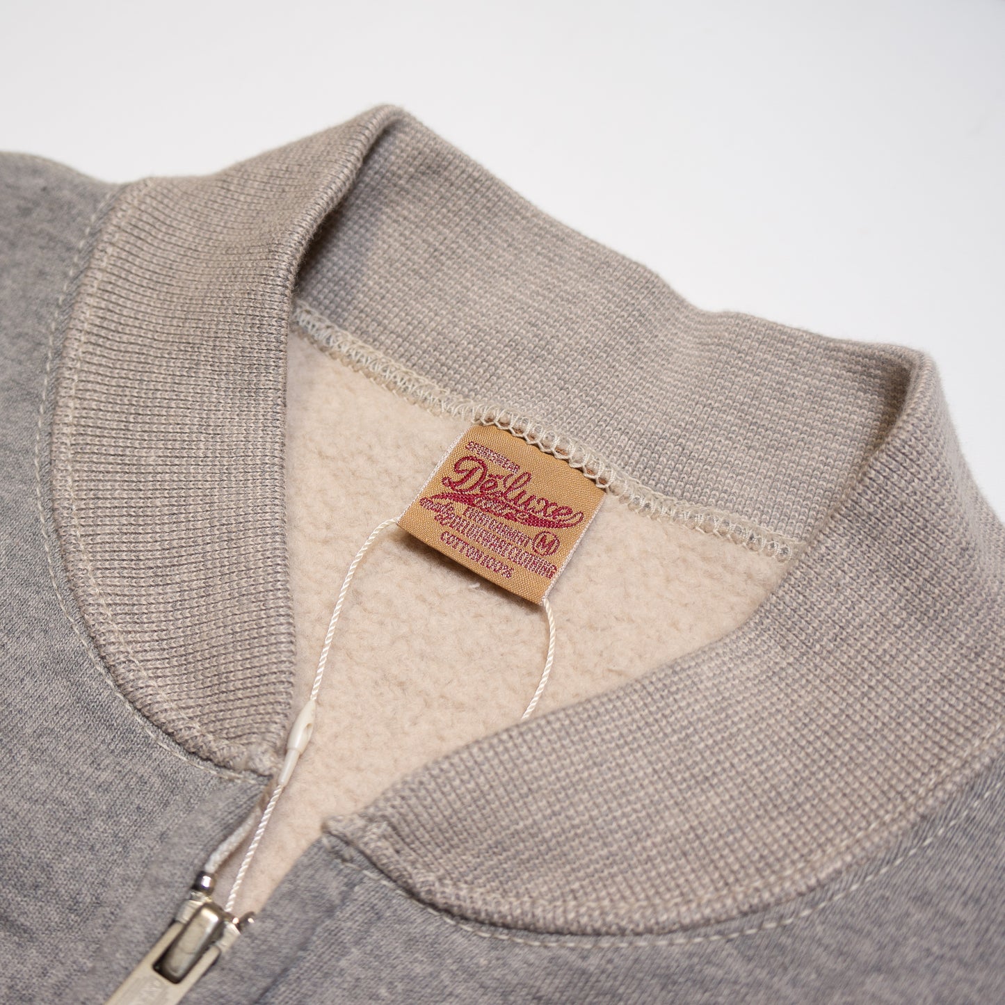 DELUXEWARE_SFZ-00_FULLZIP SWEAT PLAIN_杢GRAY.BEIGE