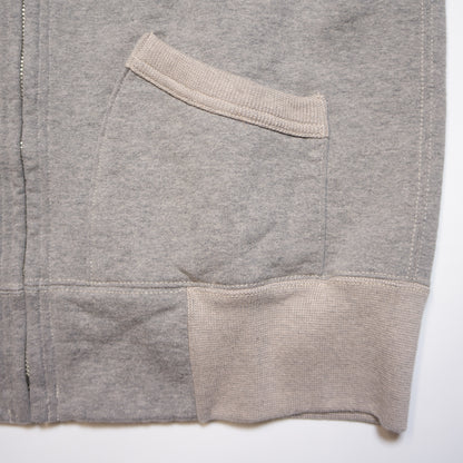 DELUXEWARE_SFZ-00_FULLZIP SWEAT PLAIN_杢GRAU.BEIGE