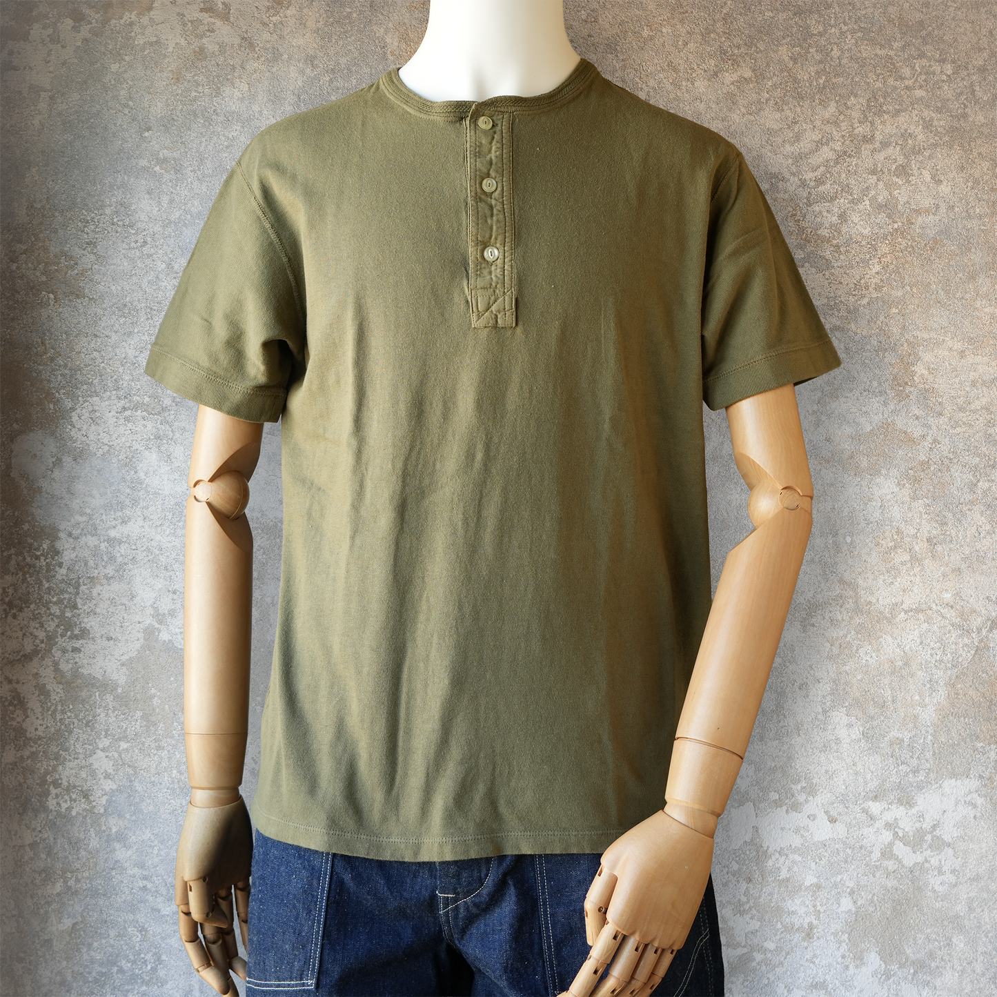 LOOP＆WEFT_LRH1042_LOOPWHEELED CLASSIC HENLEY_ARMY OLIVE