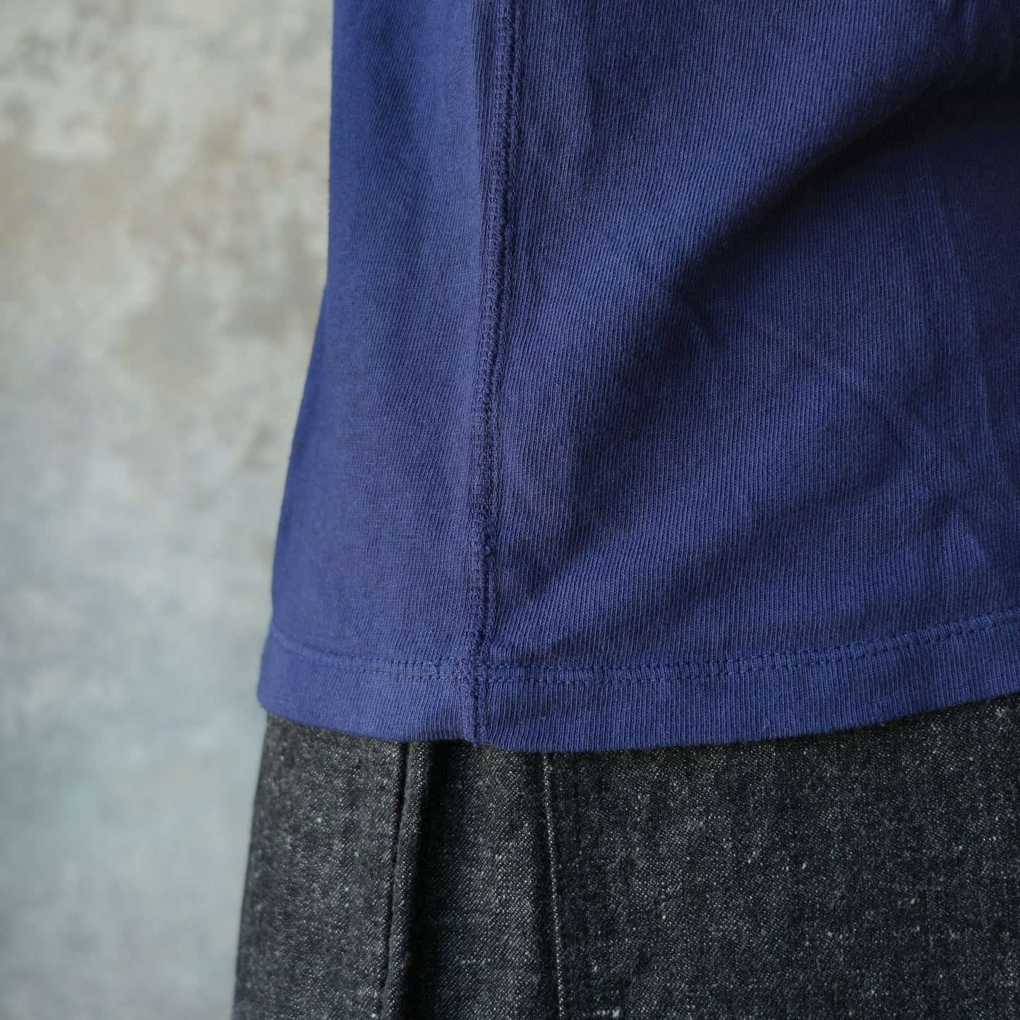 LOOP＆WEFT_LRC1130_LOOPWHEELED RIBBED CUFF CREW_FRENCH NAVY BLUE