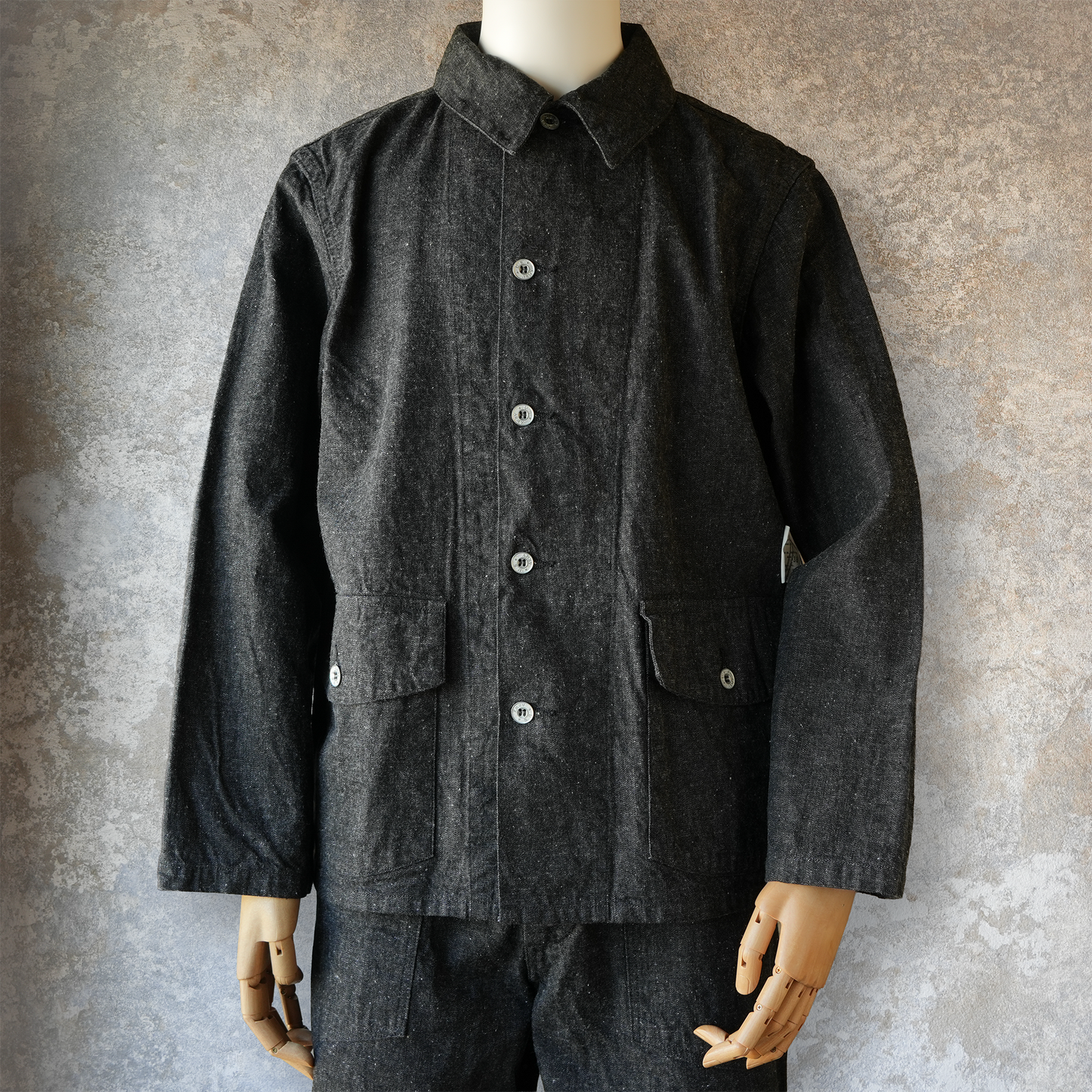 TCB jeans_Catface Jacket 10.2oz_Black Denim