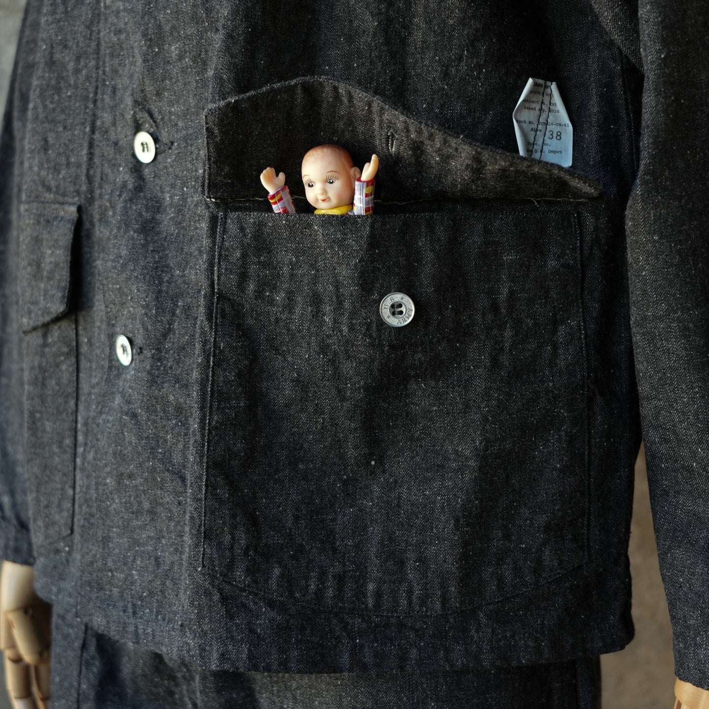 TCB jeans_Catface Jacket 10.2oz_Black Denim