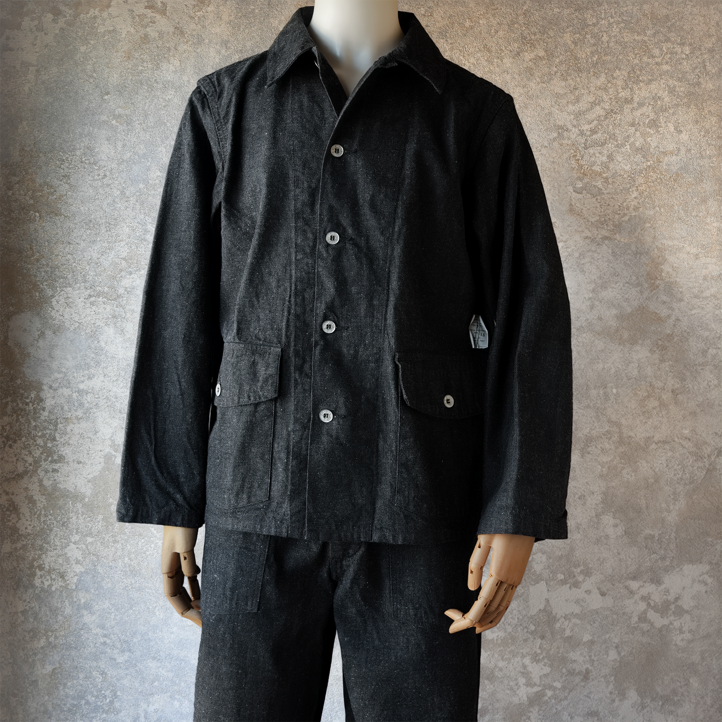 TCB jeans_Catface Jacket 10.2oz_Black Denim