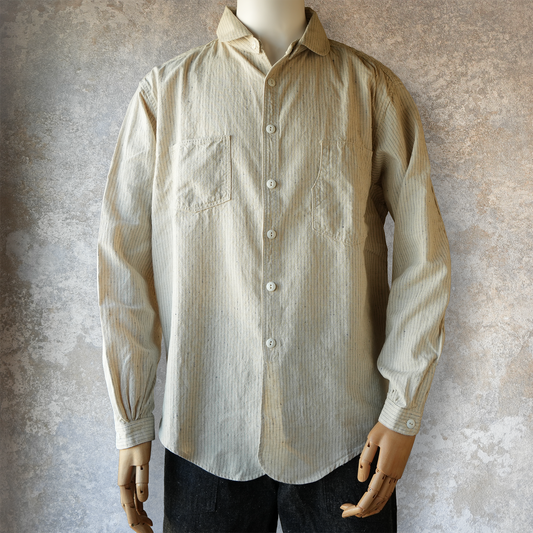 TCB Jeans_Detachable Collar Work Shirt_Beige Stripe 2026