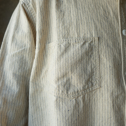 TCB Jeans_Detachable Collar Work Shirt_Beige Stripe 2026