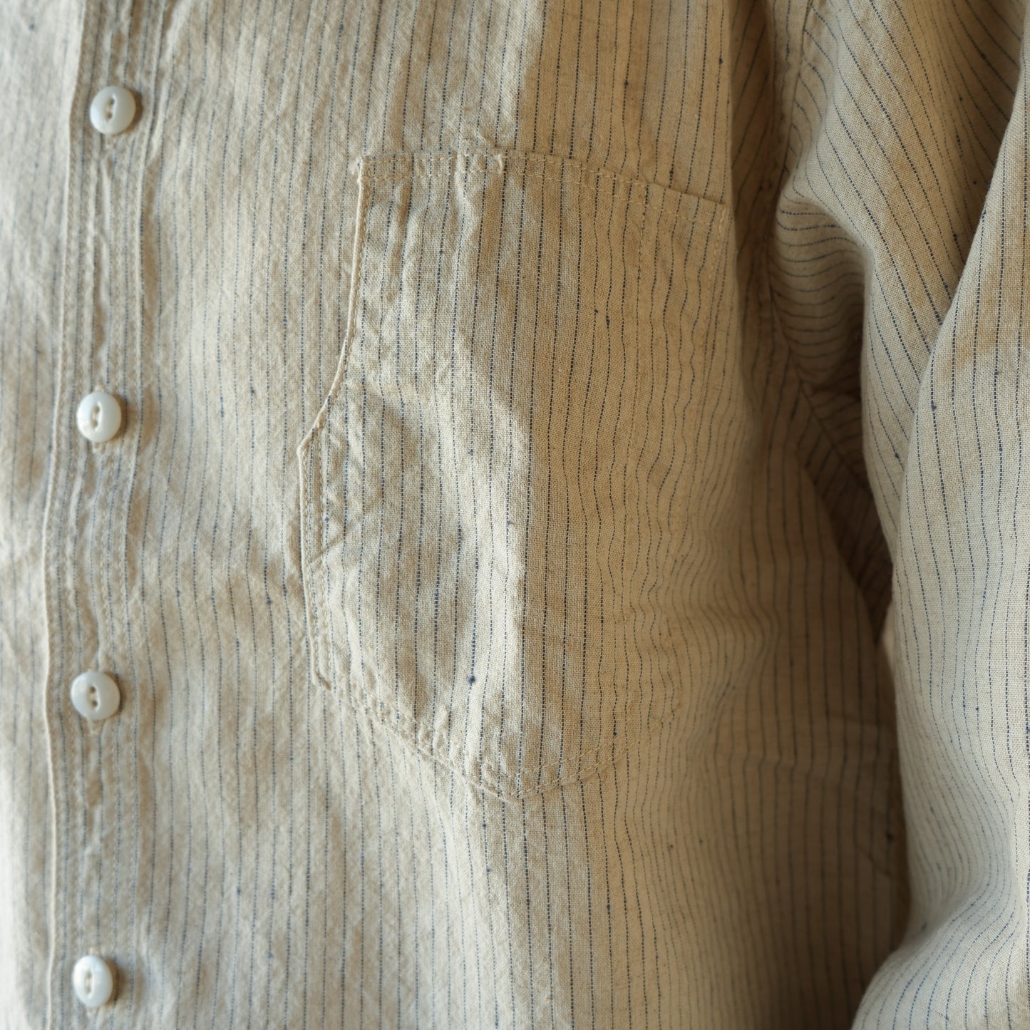 TCB Jeans_Detachable Collar Work Shirt_Beige Stripe 2026