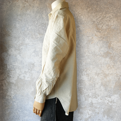 TCB Jeans_Detachable Collar Work Shirt_Beige Stripe 2026