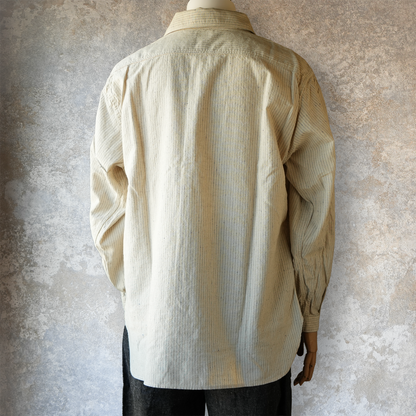 TCB Jeans_Detachable Collar Work Shirt_Beige Stripe 2026