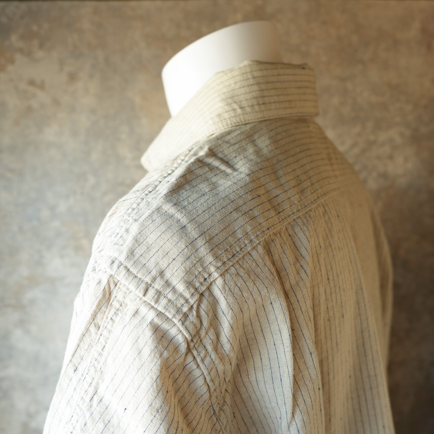TCB Jeans_Detachable Collar Work Shirt_Beige Stripe 2026