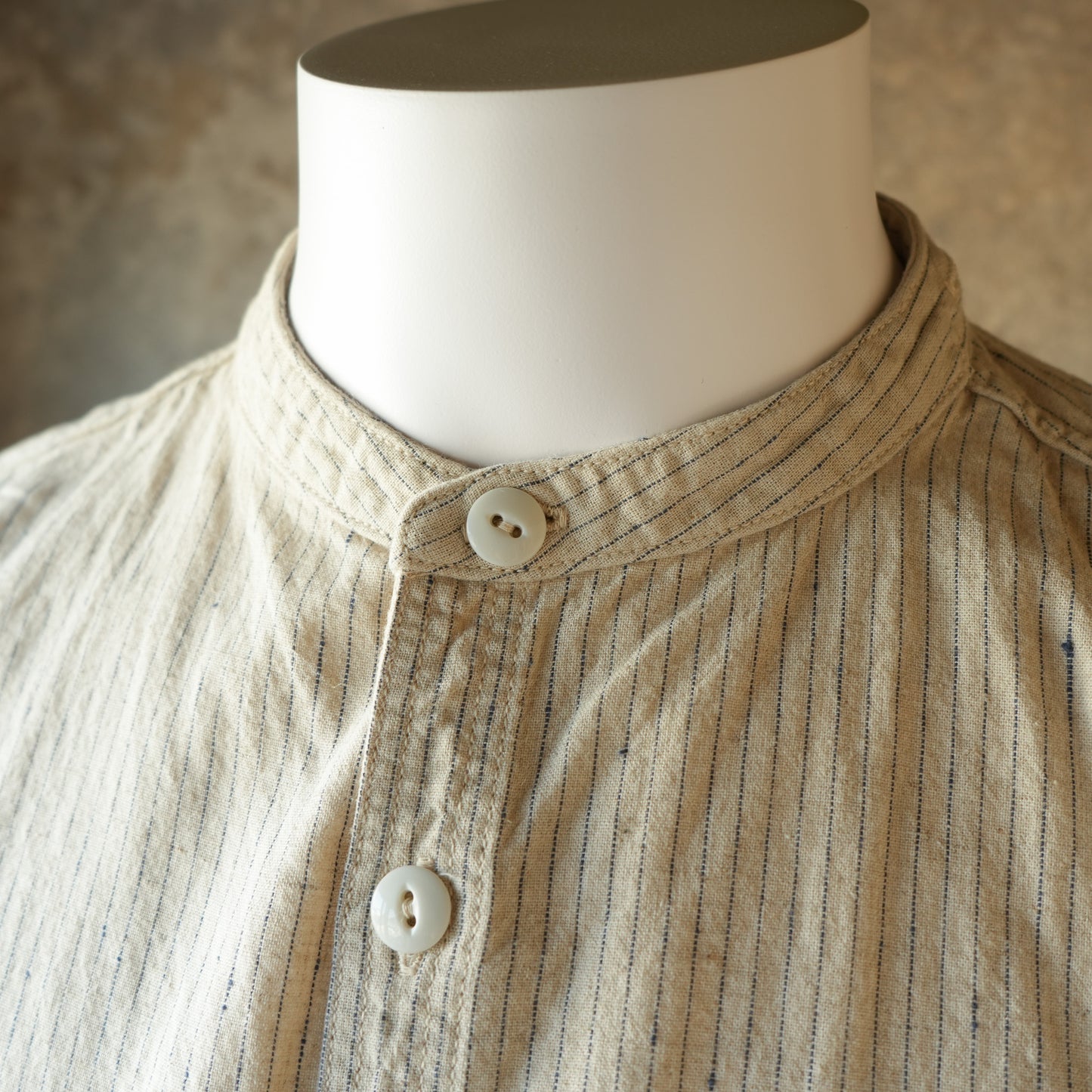 TCB Jeans_Detachable Collar Work Shirt_Beige Stripe 2026