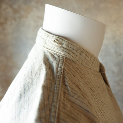 TCB Jeans_Detachable Collar Work Shirt_Beige Stripe 2026