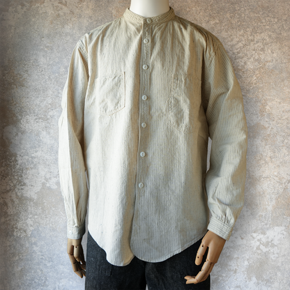 TCB Jeans_Detachable Collar Work Shirt_Beige Stripe 2026