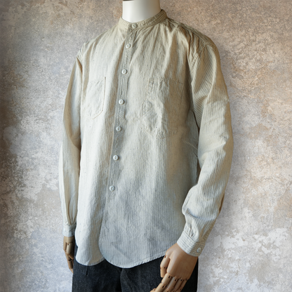 TCB Jeans_Detachable Collar Work Shirt_Beige Stripe 2026