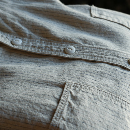 TCB Jeans_Detachable Collar Work Shirt_Beige Stripe 2026