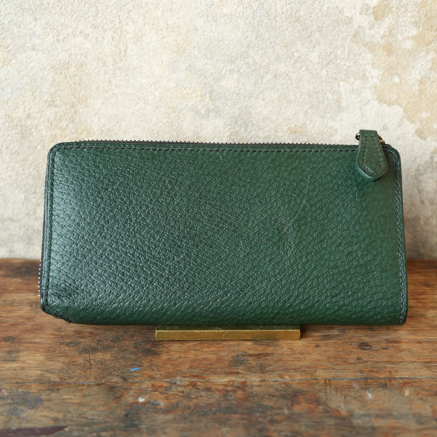 SpiralDance_L ZIP WALETT_WILD BOAR_GREEN × BROWN