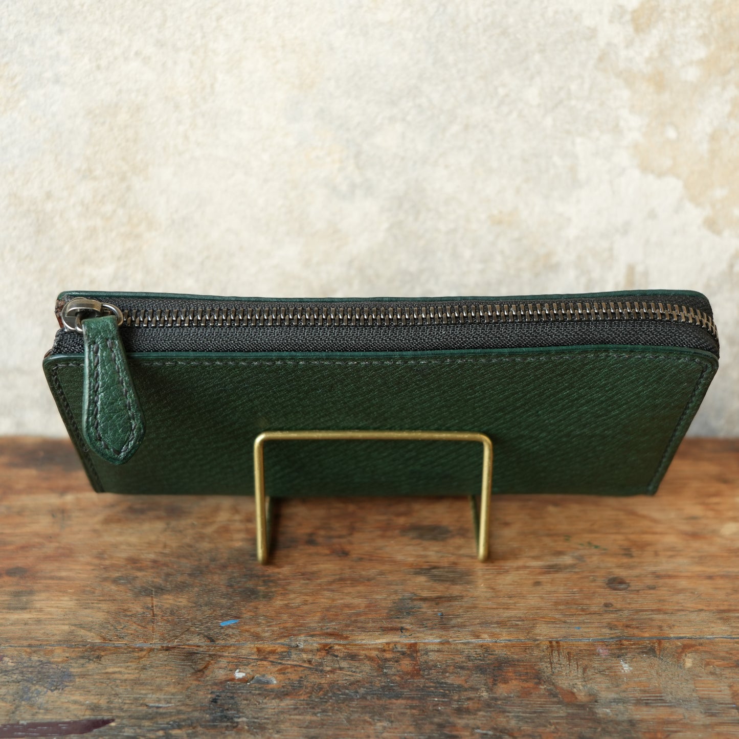 SpiralDance_L ZIP WALETT_WILD BOAR_GREEN × BROWN