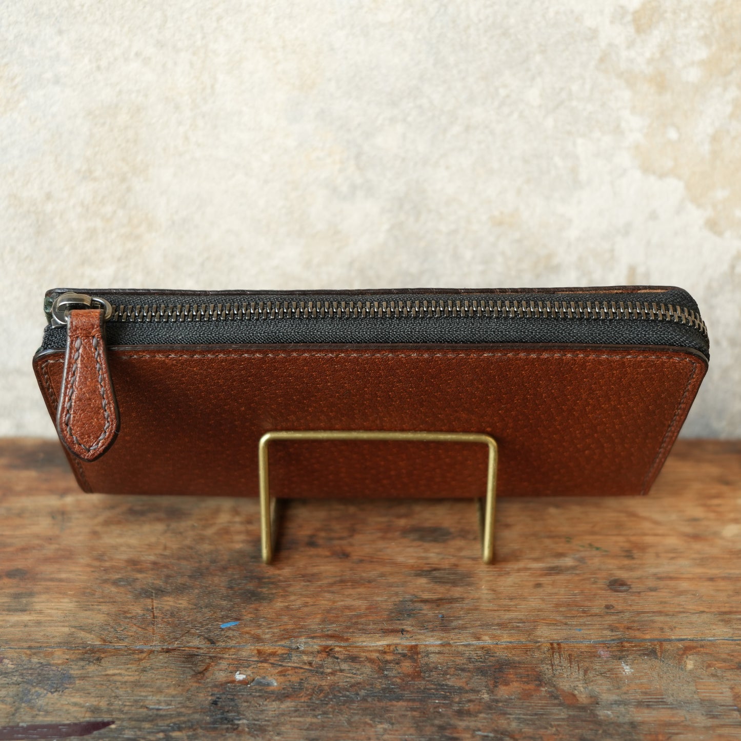 SpiralDance_L ZIP WALETT_WILD BOAR_BROWN × GREEN