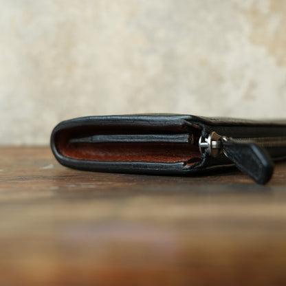 SpiralDance_L ZIP WALETT_WILD BOAR_BLACK × BROWN