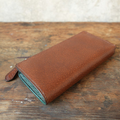SpiralDance_L ZIP WALETT_WILD BOAR_BROWN × GREEN