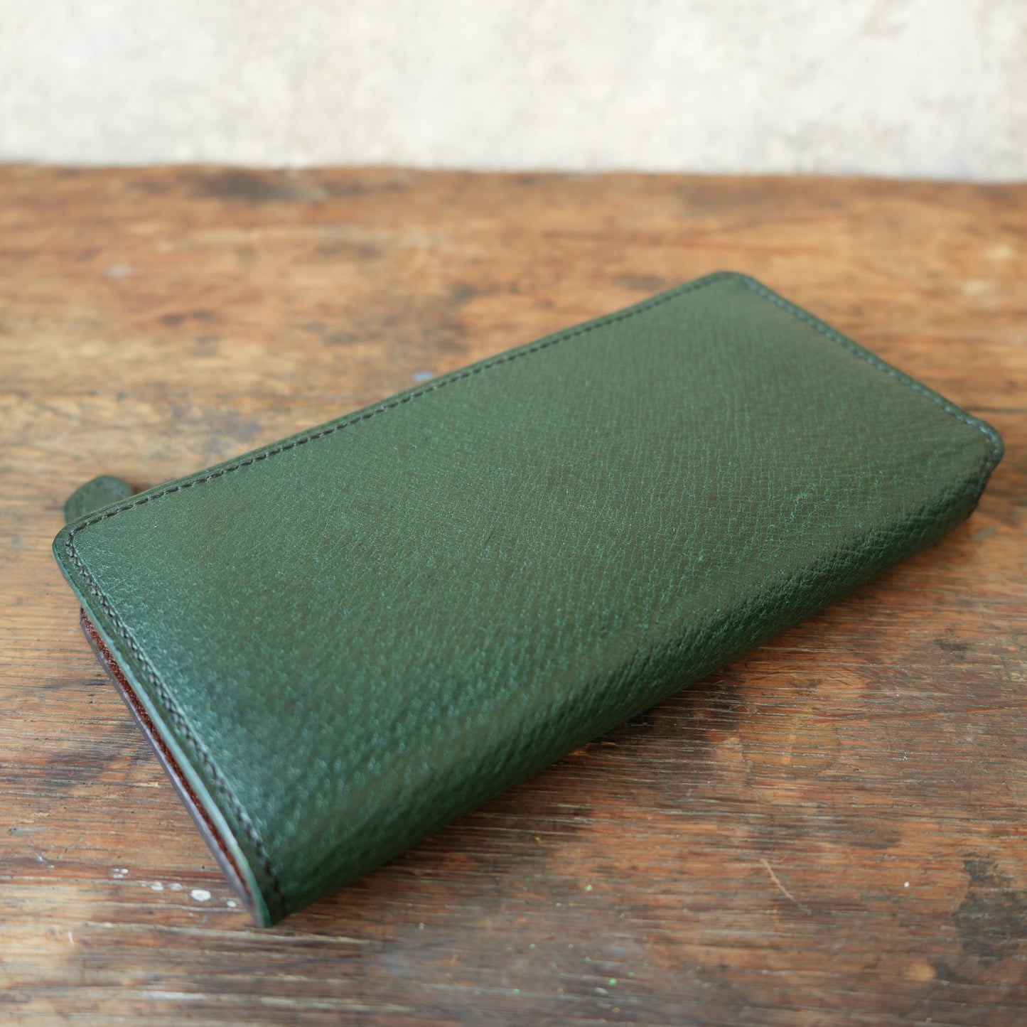 SpiralDance_L ZIP WALETT_WILD BOAR_GREEN × BROWN