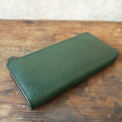 SpiralDance_L ZIP WALETT_WILD BOAR_GREEN × BROWN