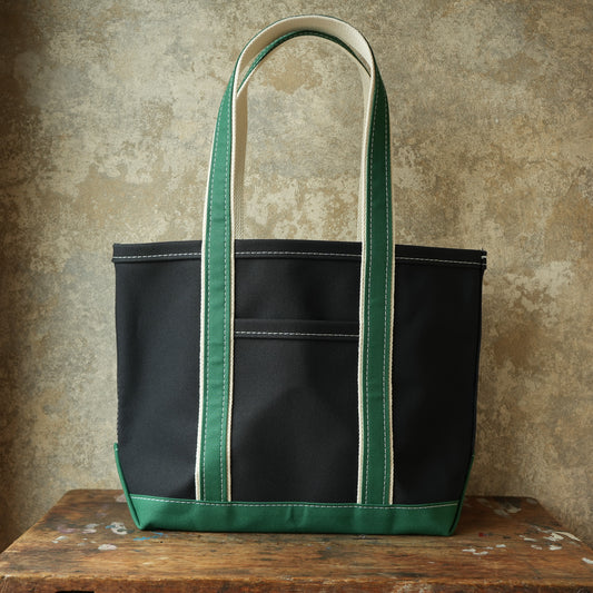 WORKERS_Deluxe Pocket Tote Bag_Dark Navy x Green Handle_Long