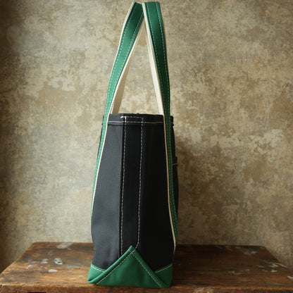 WORKERS_Deluxe Pocket Tote Bag_Dark Navy x Green Handle_Long