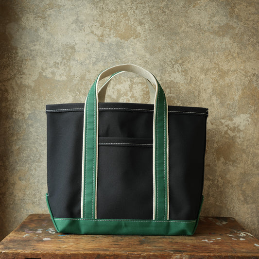 WORKERS_Deluxe Pocket Tote Bag_Dark Navy x Green Handle_Short