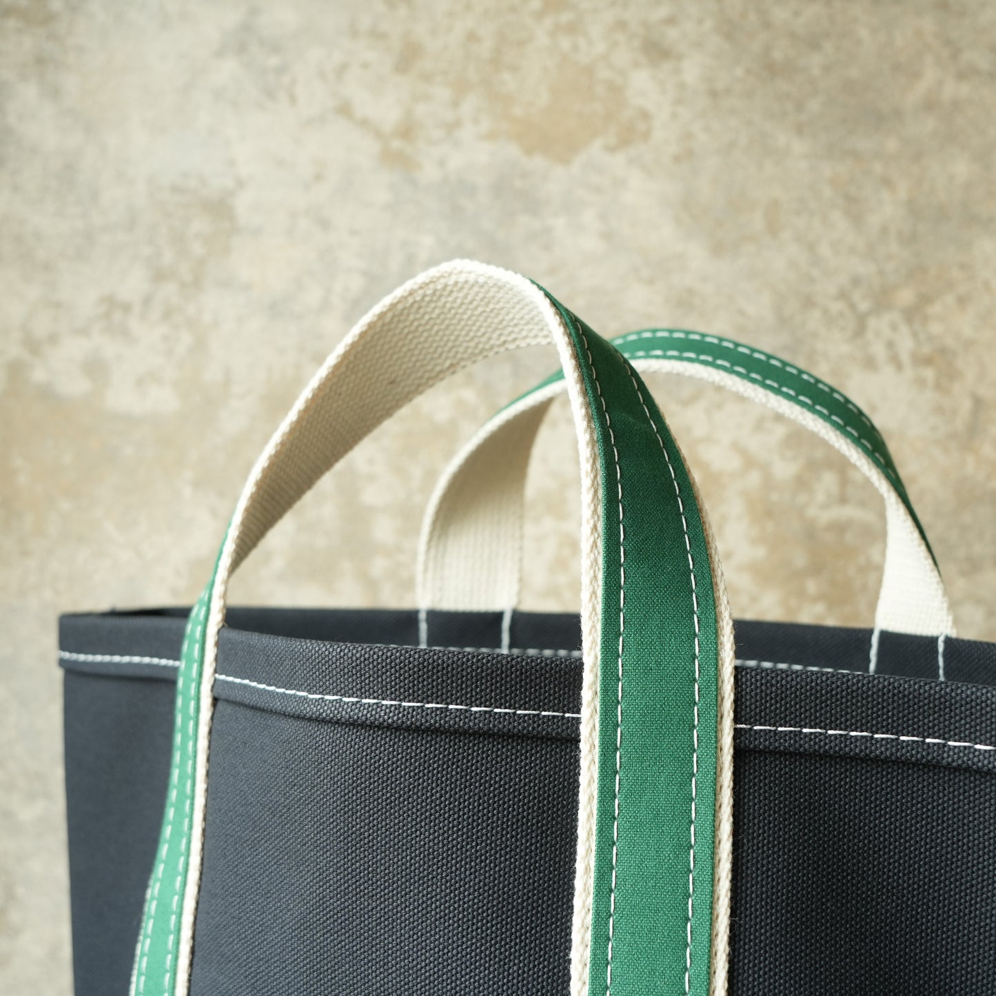 WORKERS_Deluxe Pocket Tote Bag_Dark Navy x Green Handle_Short