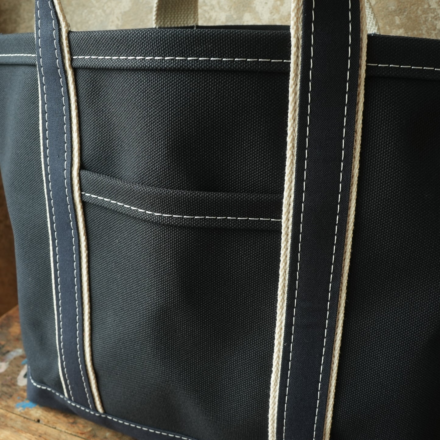 WORKERS_Deluxe Pocket Tote Bag_Dark Navy x Navy Handle_Short