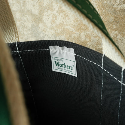 WORKERS_Deluxe Pocket Tote Bag_Dark Navy x Green Handle_Short